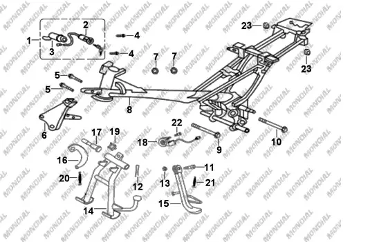 MONDIAL 100 MFH _10 ORTA SEHPA BRAKETI