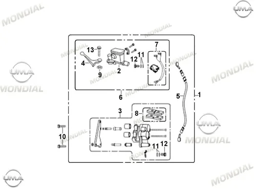 MONDIAL 100 MFH _15 ON FREN HIDROLIK KUTUSU VE LEVYE