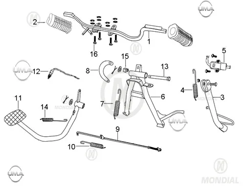 MONDIAL 100 SFC AUTOMATIC ORTA SEHPA BRAKETI