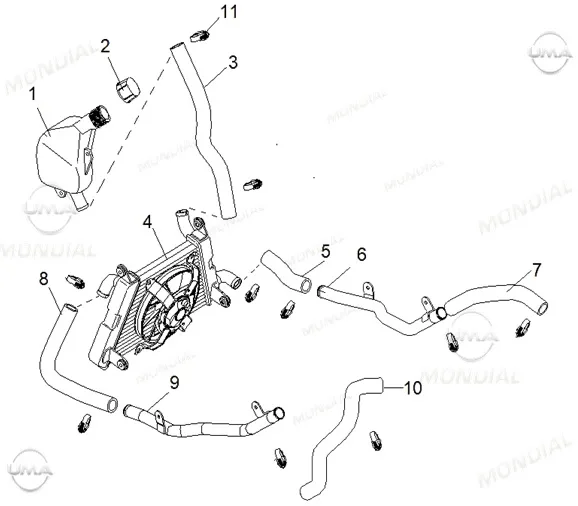 MONDIAL RESSIVO 250 RADYATOR KOMPLE