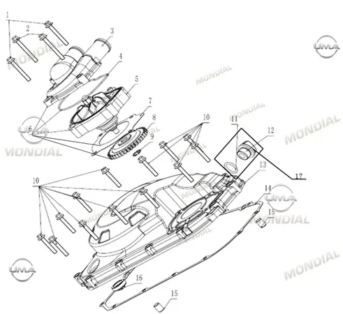 MONDIAL 400 RX3S EVO KRANK KUTUSU SAG KAPAK (SIYAH)