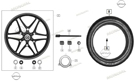 MONDIAL 400 RX3S EVO TEKER MONTAJ AKSAMI/ON