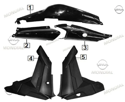 MONDIAL 400 RX3S EVO SELE ALTI YAN KARENAJ SAG ARKA (SIYAH)