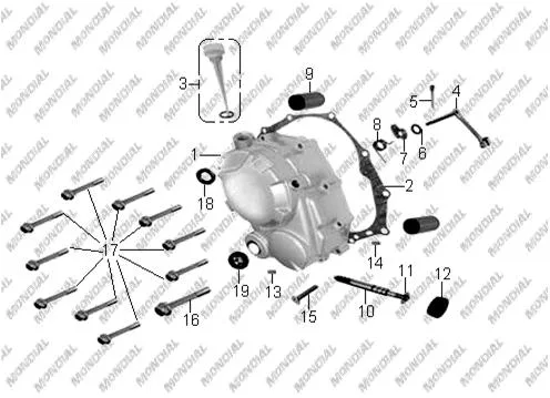 MONDIAL RX3 İ EVO 250 ABS_18 KRANK KUTUSU SOL