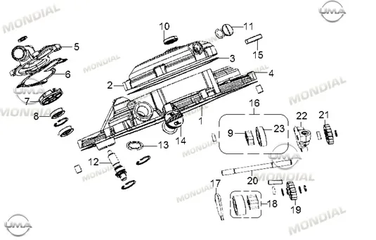 MONDIAL RX3I EVO 250 KRANK KUTUSU SAG KAPAK
