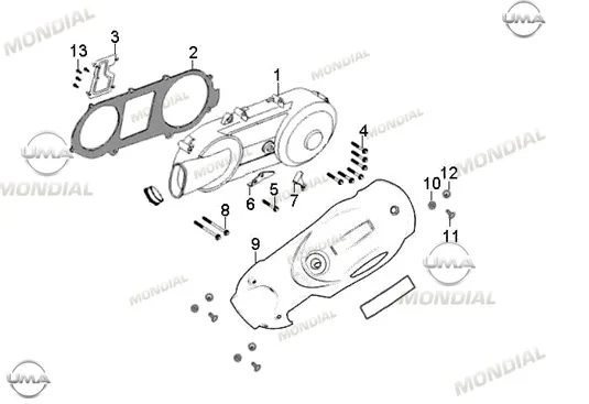MONDIAL 100 NT TURKUAZ MOTOR SOL KAPAK MUHAFAZA (SIYAH)