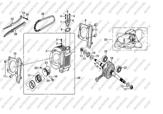 MONDIAL 100 URT PISTON