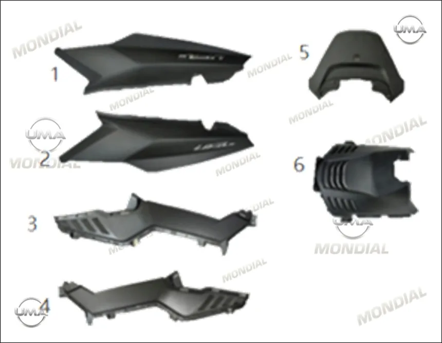 MONDIAL 125 FUZION (E5+) SELE ALTI YAN KARENAJ SAG (BEYAZ)