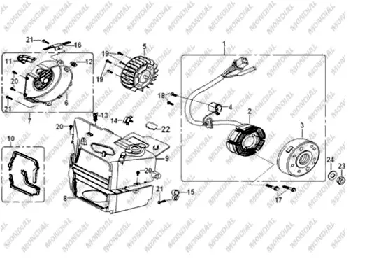 MONDIAL 125 KV ALTERNATOR KOMPLE