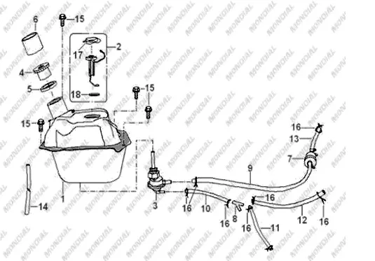 MONDIAL 125 MT BENZIN DEPO KAPAK CONTASI