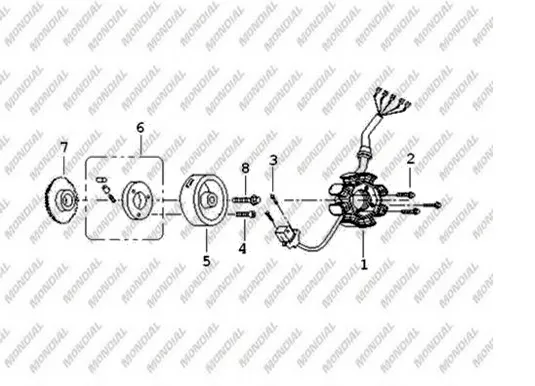 MONDIAL 125 Mash I CIVATA M10X1.25X35 (DIN 6921)