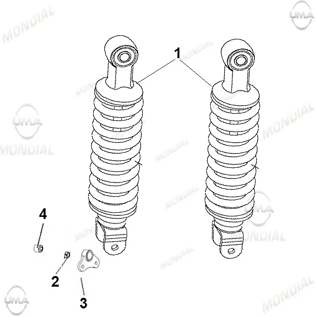 MONDIAL 125 RESSIVO i ARKA AMORTISOR (SIYAH)