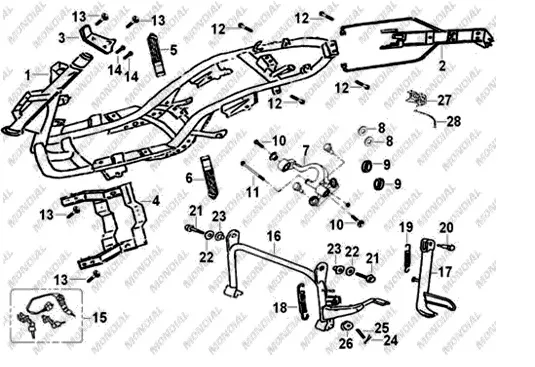 MONDIAL 125 ZN BENZIN DEPO BRAKETI