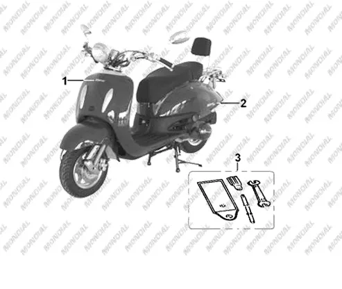 MONDIAL 125 ZN SELE ALTI YAN KAPAK AMBLEMI TAKIM