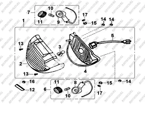 MONDIAL 125-150 RR SAG ARKA SINYAL KOMPLE