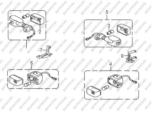 MONDIAL 150 ARGENT ON SINYAL BAGLANTI BRAKETI SAG