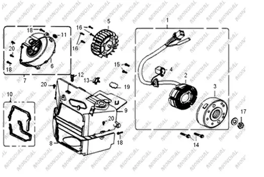 MONDIAL 150 MASH ALTERNATOR KOMPLE
