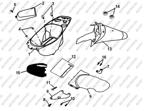 MONDIAL 150 RE ARKA CAMURLUK BAGLANTI BRAKETI SAG