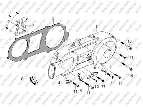 MONDIAL 150 ZC KRANK KUTUSU SOL KAPAK (TURUNCU)