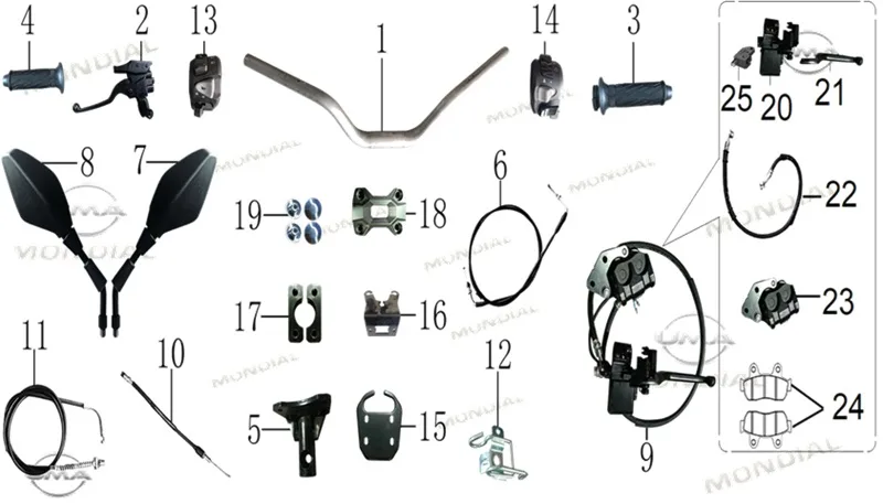 MONDIAL LAVINIA PRO 125 GIDON BAGLANTI KELEPCESI ALT