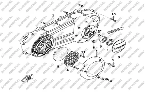 MONDIAL 250 JETMAX KRANK KUTUSU SOL KAPAK