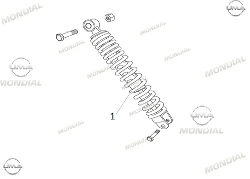 MONDIAL 50 BEESTREET ARKA AMORTISOR (SIYAH)
