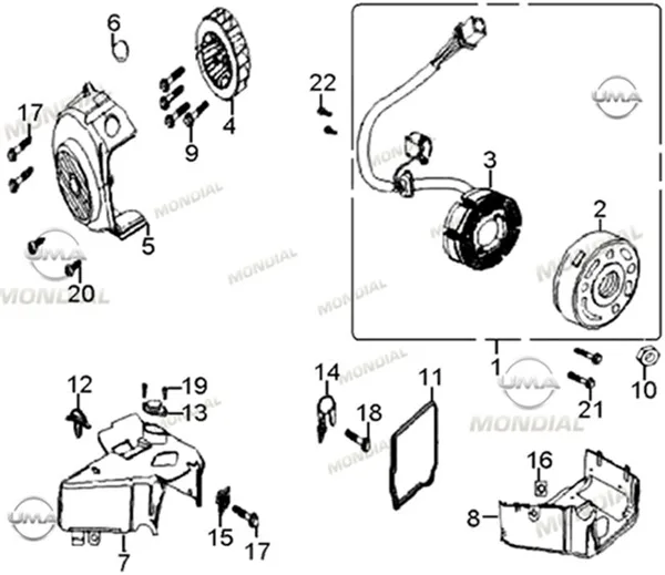 MONDIAL 50 EXON ALTERNATOR KOMPLE