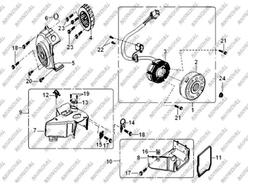 MONDIAL 50 HC ALTERNATOR KOMPLE