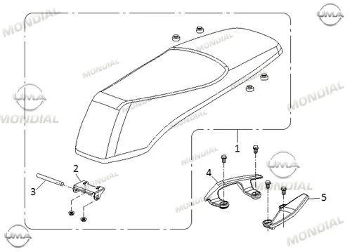 MONDIAL 50 TAB PORT BAGAJ BAGLANTI BRAKETI SAG