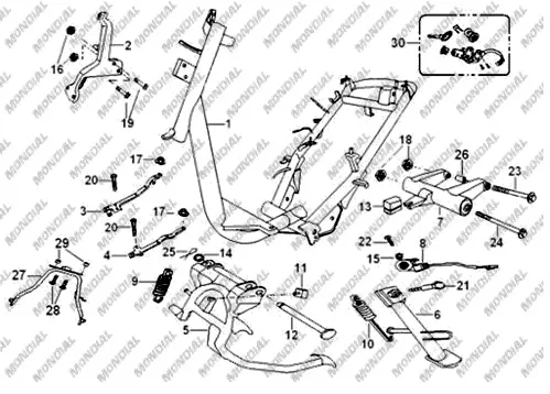 MONDIAL 50 TT MOTOR DESTEK TAKOZU