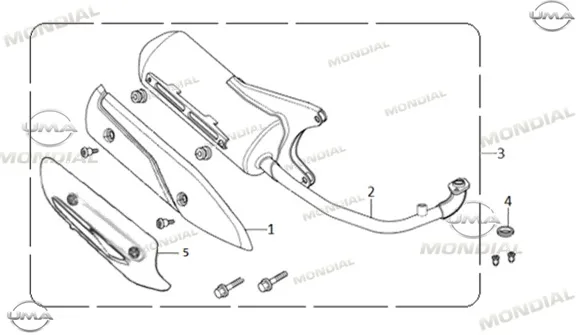 MONDIAL FURY 110 EGZOZ KOMPLE (SIYAH)
