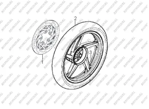 MONDIAL ARDOUR 100 ARKA JANT - CELIK (2.75X14") (SIYAH)
