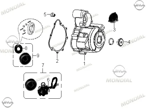MONDIAL 100 MASTI KRANK KUTUSU SOL KAPAK