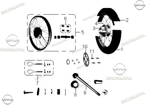 MONDIAL 100 MASTI ARKA JANT KOMPLE - TEL