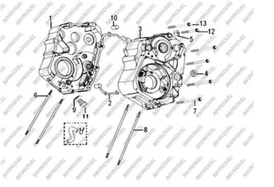 MONDIAL 125 AGGRESSIVE KRANK KUTUSU SOL