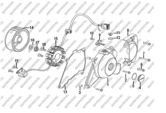 MONDIAL 125 AGGRESSIVE KRANK KUTUSU SOL ARKA KAPAK