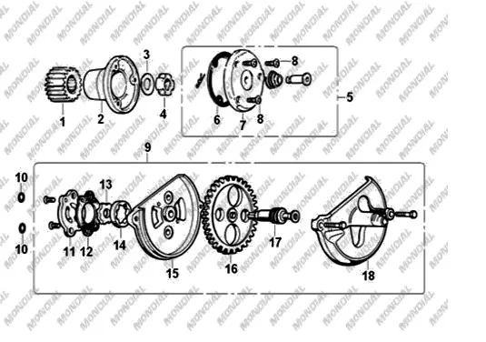 MONDIAL 125 KT_11 YAG POMPASI ROTOR ALT KAPAGI