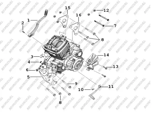 MONDIAL 125 MC ROADRACER MOTOR BAGLANTI BRAKETI ON