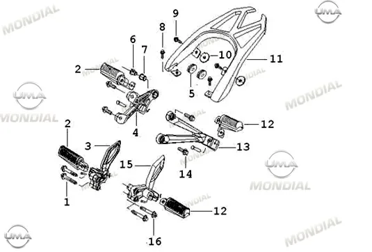 MONDIAL 125 MC ROADRACER CIVATA M8X1.25X30 (DIN 6921)