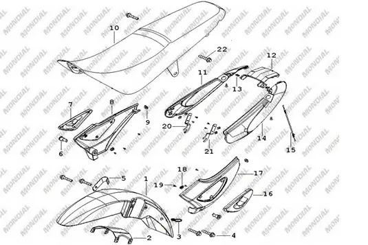 MONDIAL 125 MC ROADRACER SELE ALTI YAN KARENAJ SOL (GRI)