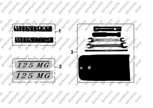 MONDIAL 125 MG CLASSIC SELE ALTI YAN KAPAK AMBLEMI TAKIM