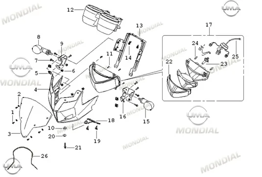 MONDIAL 125 MH DRIFT ON SINYAL BAGLANTI BRAKETI SAG