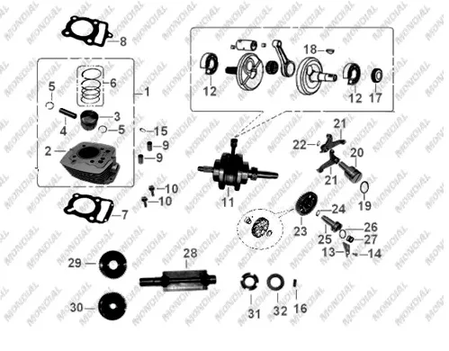 MONDIAL 125 MX GRUMBLE DENGE MILI DISLI KARSILIGI (44T)