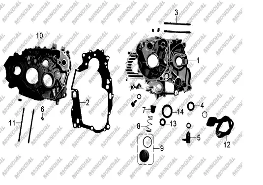 MONDIAL 125 MX GRUMBLE KRANK KUTUSU SOL