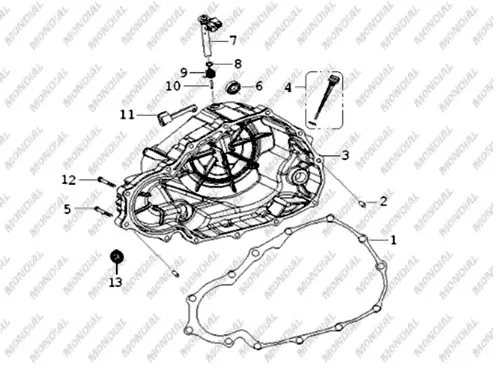 MONDIAL 125 MX GRUMBLE KRANK KUTUSU SAG KAPAK
