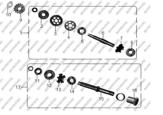 MONDIAL 125 MX GRUMBLE SANZIMAN MERKEZ DISLI GRUBU