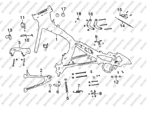 MONDIAL 125 MX GRUMBLE MOTOR BAGLANTI BRAKETI ON