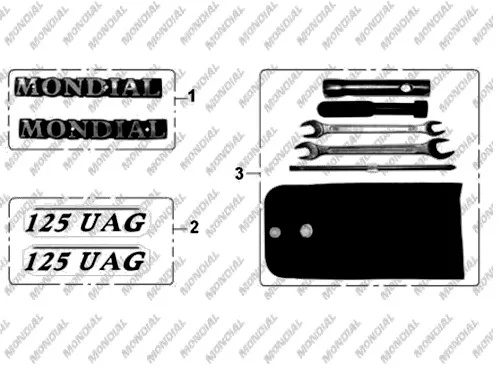 MONDIAL 125 UAG (AGK) SELE ALTI YAN KAPAK AMBLEMI TAKIM