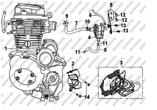 MONDIAL 125 UKT (KT) MOTOR KOMPLE
