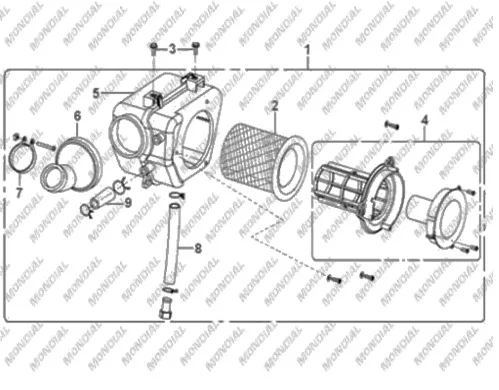 MONDIAL 150 KN HAVA FILTRESI YAG TAHLIYE HORTUMU